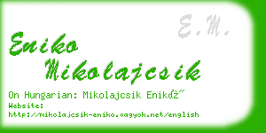 eniko mikolajcsik business card